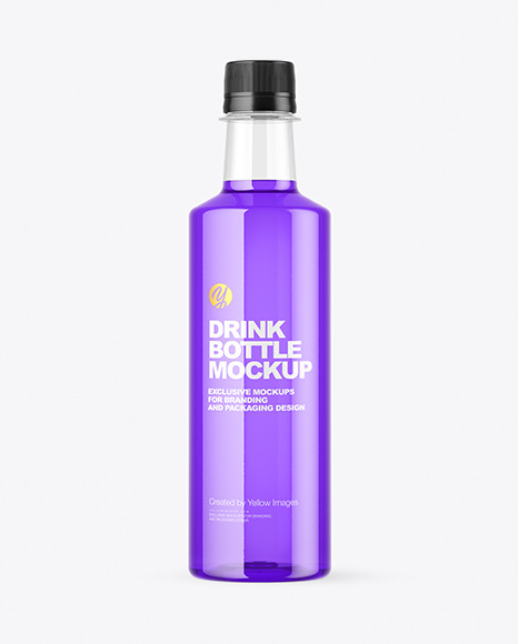 Clear Plastic Bottle with Drink Mockup
