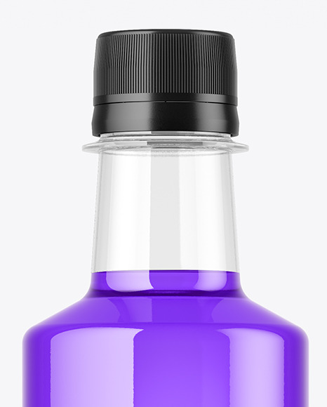 Clear Plastic Bottle with Drink Mockup PSD #2
