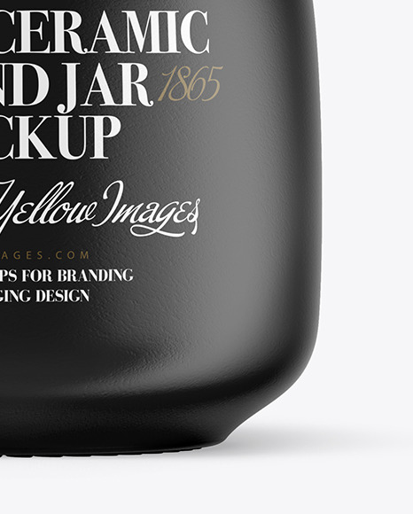Matte Ceramic Jar w  Clamp Lid Mockup PSD #1