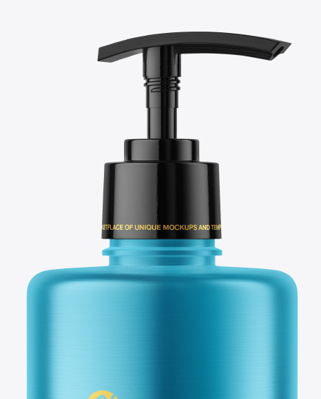 Metallic Plastic Bottle w  Dispenser Mockup PSD #2