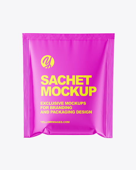 Glossy Sachet Mockup