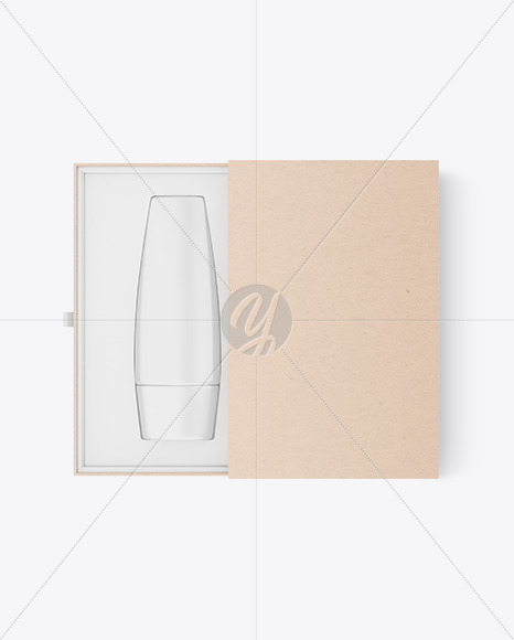 Kraft Paper Box With Cosmetic Tube Mockup PSD #1