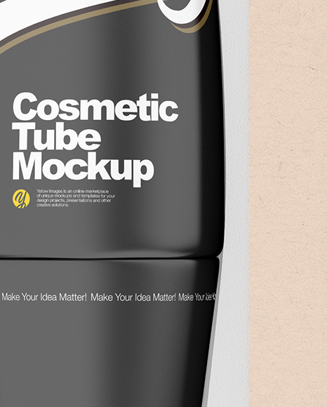 Kraft Paper Box With Cosmetic Tube Mockup PSD #3