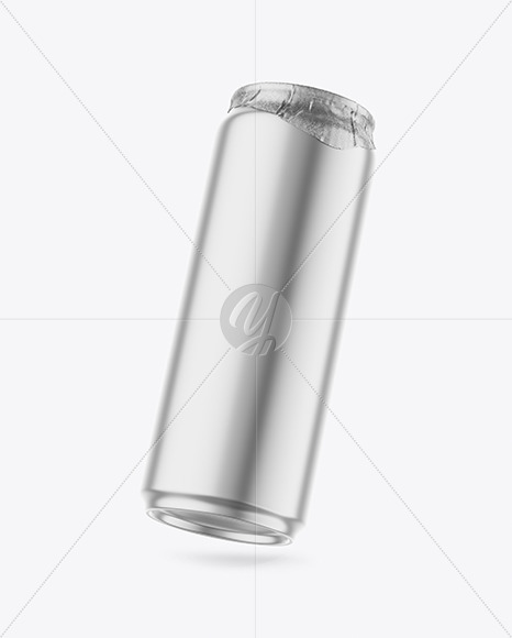 500ml Matte Metallic Drink Can w/ Foil Lid Mockup 500ml Matte Metallic Drink Can w/ Foil Lid Mockup