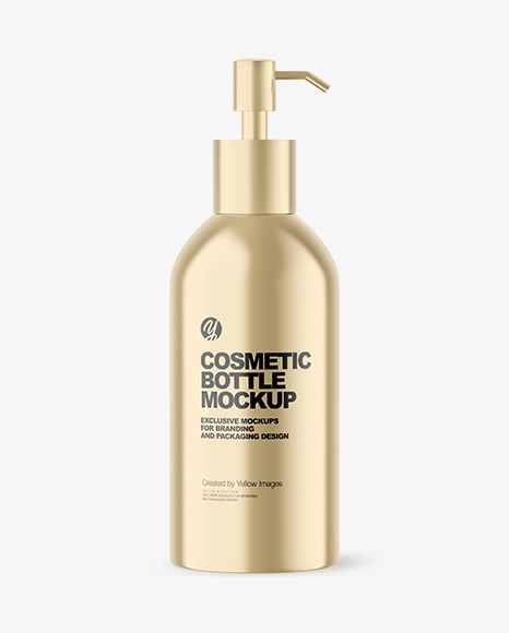 Metallic Cosmetic Bottle Mockup