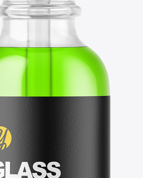 Clear Glass Dropper Bottle Mockup PSD #1