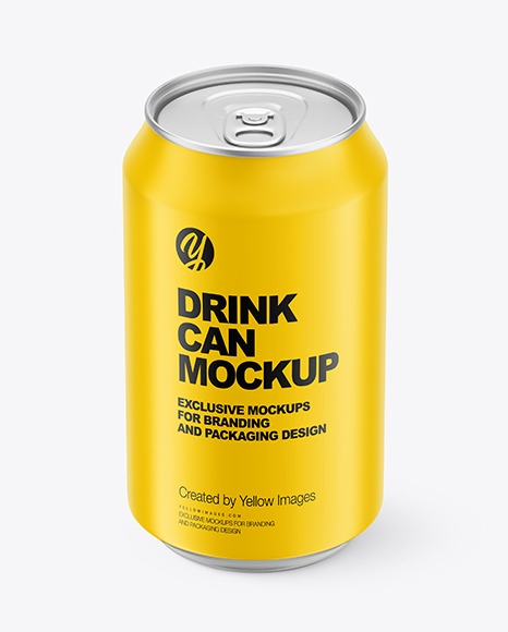 Matte Drink Can Mockup