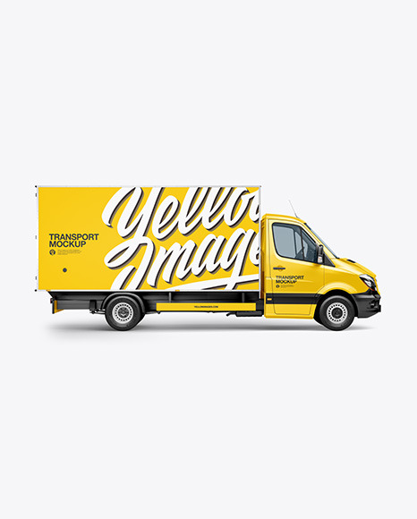 Box Truck Mockup   Side View PSD #7