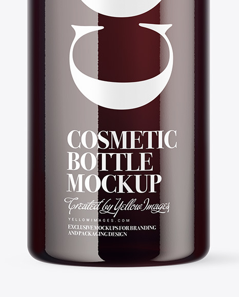 Amber Cosmetic Bottle Mockup PSD #7