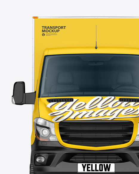 Box Truck Van Mockup   Front View PSD #2