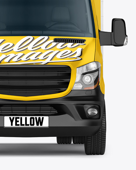 Box Truck Van Mockup   Front View PSD #1