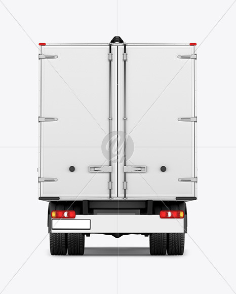Box Truck Mockup   Back View PSD #3