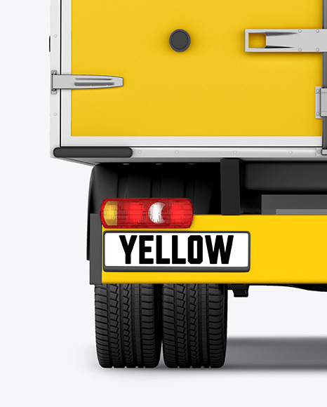 Box Truck Mockup   Back View PSD #6