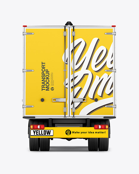 Box Truck Mockup   Back View PSD #7