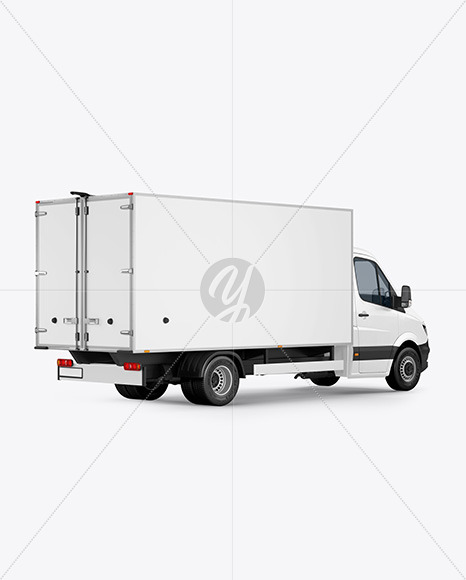 Box Truck Van Mockup   Back Half Side View PSD #3