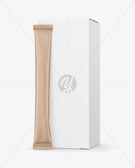 Kraft Stick Sachet w  Paper Box Mockup PSD #3