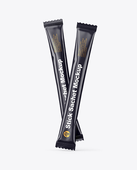 Two Glossy Stick Sachets Mockup PSD #6