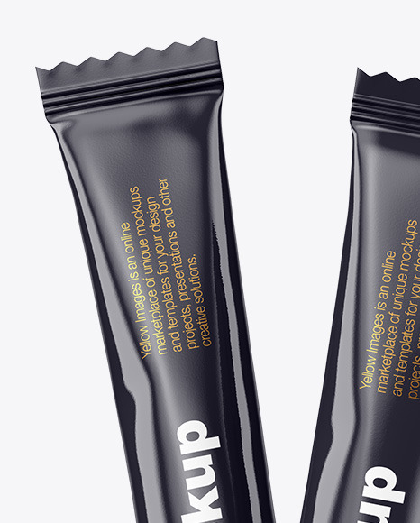 Two Glossy Stick Sachets Mockup PSD #7