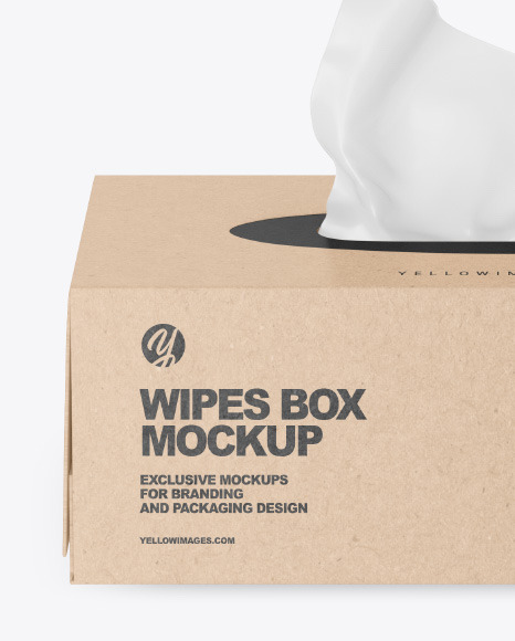Kraft Box w  Wipes Mockup PSD #2