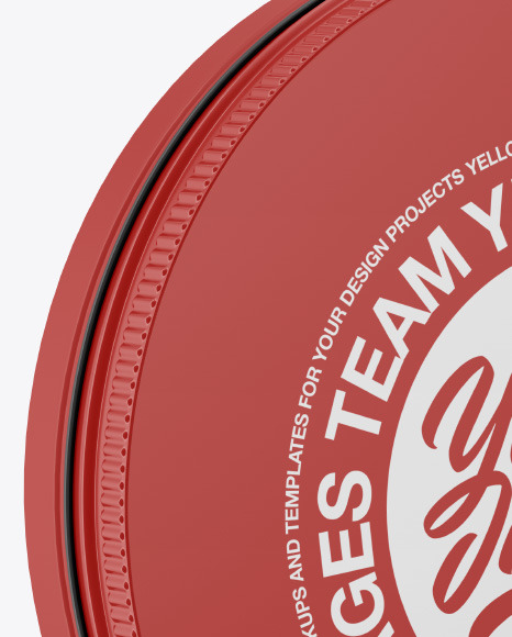 Glossy Round Tin Box w  Pet Collar Mockup PSD #2