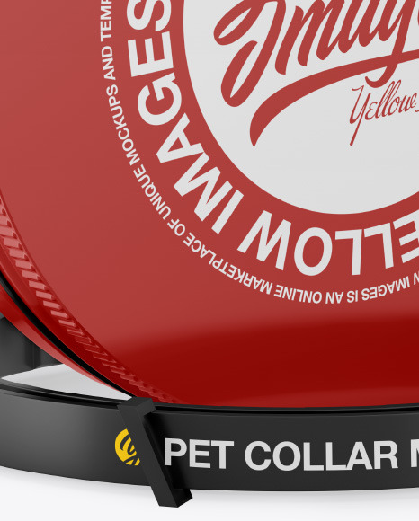 Glossy Round Tin Box w  Pet Collar Mockup PSD #1