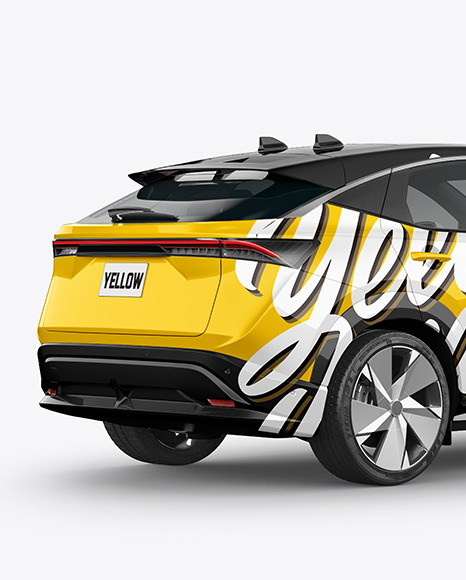 Electric Crossover SUV - Back Half Side View Electric Crossover SUV - Back Half Side View