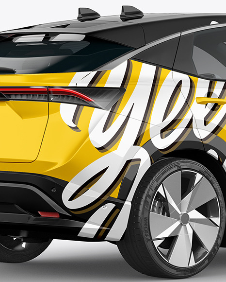 Electric Crossover SUV - Back Half Side View Electric Crossover SUV - Back Half Side View
