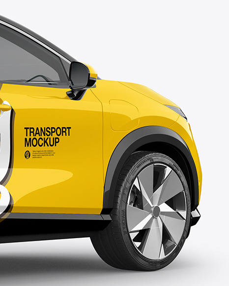 Electric Crossover SUV - Back Half Side View Electric Crossover SUV - Back Half Side View