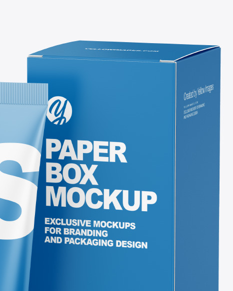 Cosmetic Tube with Box Mockup PSD #6