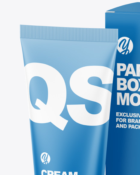 Cosmetic Tube with Box Mockup PSD #5