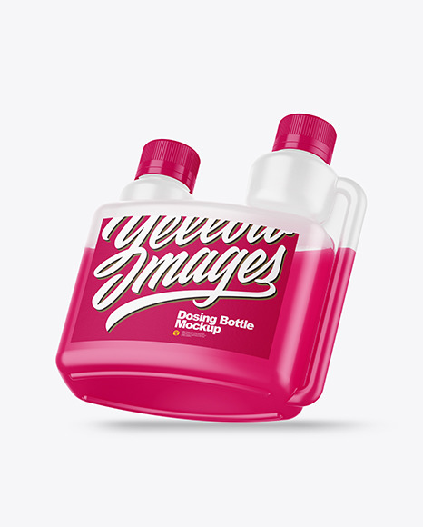 Glossy Dosing Bottle Mockup - Half Side View