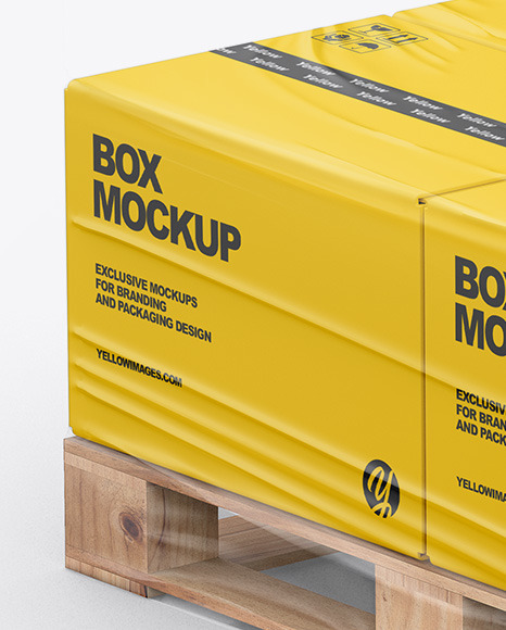 Pallet W  4 Paper Boxes Mockup PSD #6