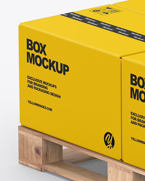Pallet W  4 Paper Boxes Mockup PSD #7