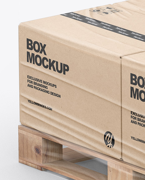 Pallet W  4 Kraft Boxes Mockup PSD #6