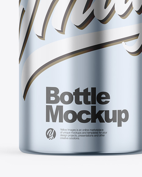 Glossy Metallic Bottle Mockup PSD #1