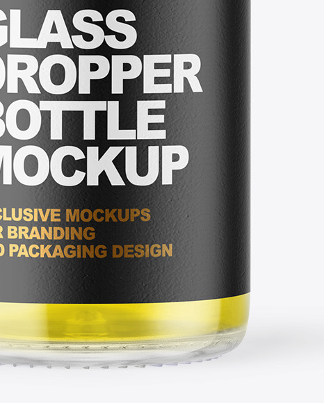 Clear Glass Dropper Bottle with Oil Mockup PSD #6