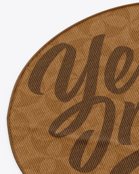 Round Carpet with Loop Pile Mockup PSD #2