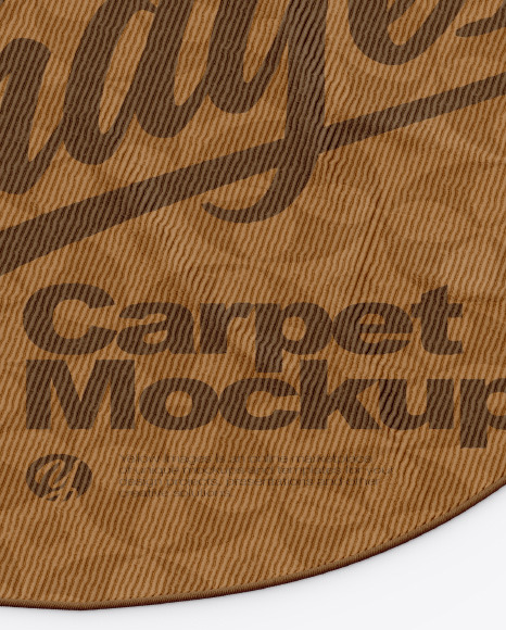 Round Carpet with Loop Pile Mockup PSD #1