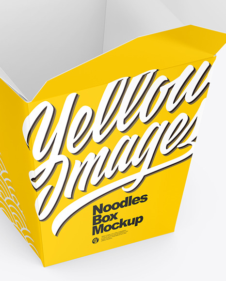 Opened Glossy Paper Noodles Box Mockup PSD #5