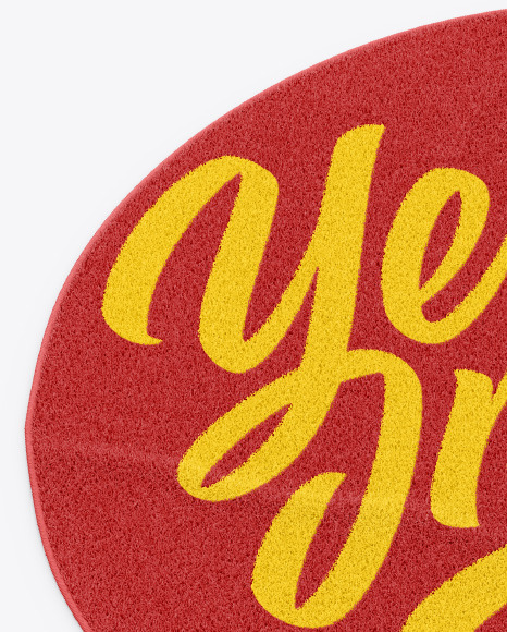 Round Carpet with Shag Pile Mockup PSD #2