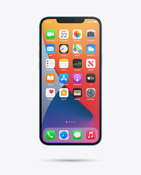 Apple iPhone 12 Pro Max Pacific Blue Mockup PSD #2