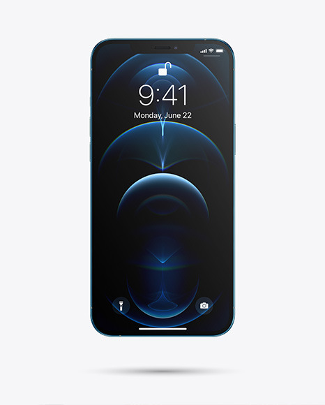 Apple iPhone 12 Pro Max Pacific Blue Mockup PSD #1