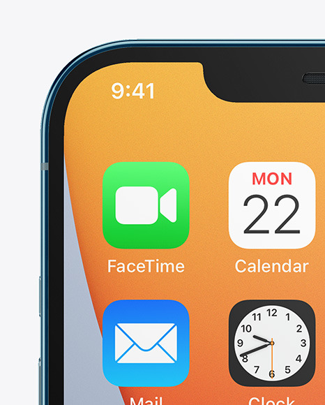 Apple iPhone 12 Pro Max Pacific Blue Mockup PSD #6