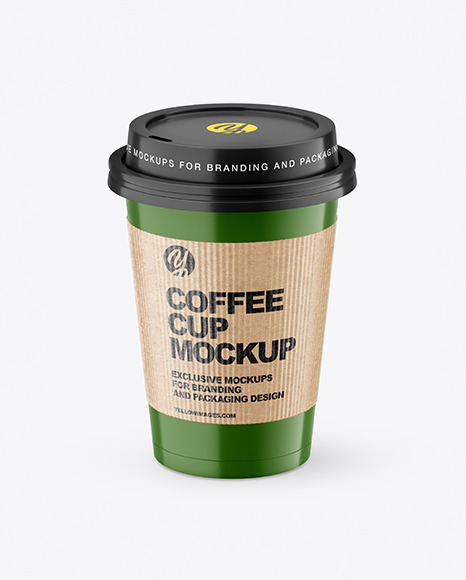 Glossy Coffee Cup with Holder Mockup PSD #2
