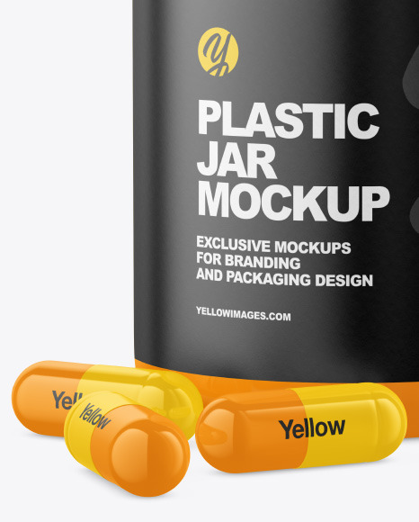 Glossy Jar w  Pills Mockup PSD #1