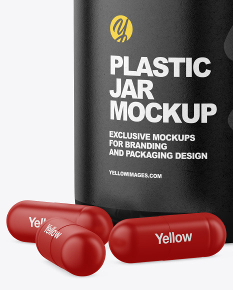 Glossy Jar w  Pills Mockup PSD #6