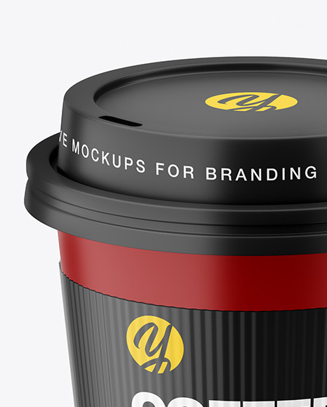 Matte Coffee Cup with Holder Mockup PSD #1
