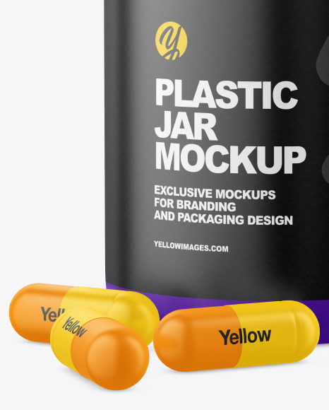 Matte Jar w  Pills Mockup PSD #1