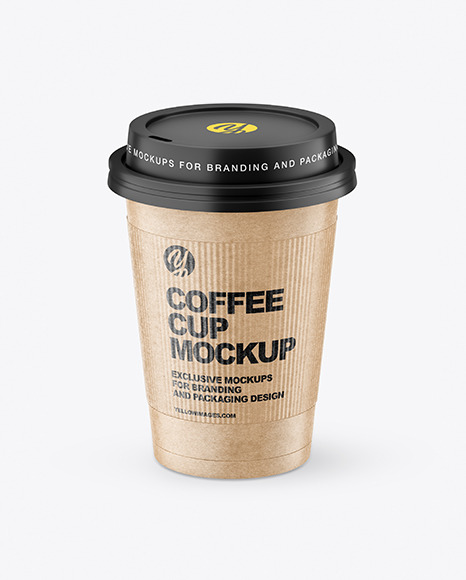Kraft Coffee Cup with Holder Mockup PSD #2