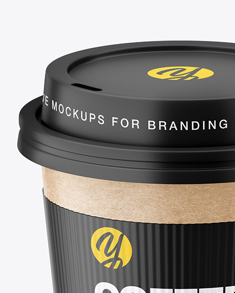 Kraft Coffee Cup with Holder Mockup PSD #1